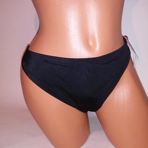 Victoria Secret Swim Bikini Bottom XL Solid Black Swimwear Beach Color Code QB4